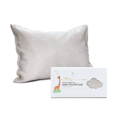 Pure Mulberry Silk Pillow Case-Pillow Slips-The Silk Lady-Beige Stars-www.hellomom.co.za