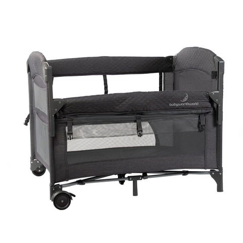 BabyWombWorld 2-in-1 Camp Cot & Co Sleeper with New Born Bassinet Inner-Baby cots-Baby Womb World-Dark grey-www.hellomom.co.za