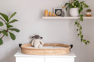 Baby Changing basket (75x45cm) KO-COON Timeless Collection -LEATHER handles (changing basket + changing padding)-Change Mat-Ko-coon-Black-Without extra Changing pad-www.hellomom.co.za