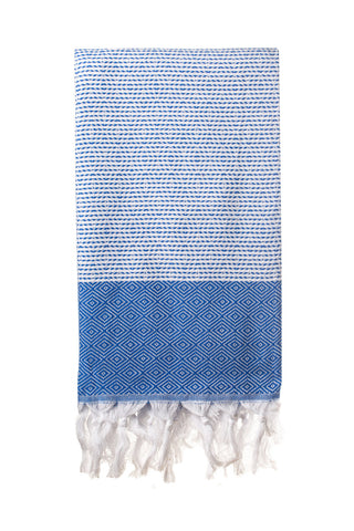 Dimanta Stripe Royal Blue Turkish Towel-Towels-The Cotton Company-www.hellomom.co.za