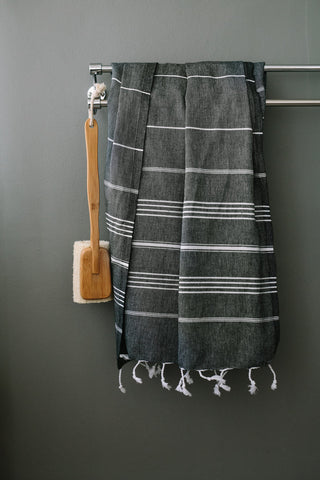Elim Turkish Towel - various colours-Towels-The Cotton Company-Black-www.hellomom.co.za
