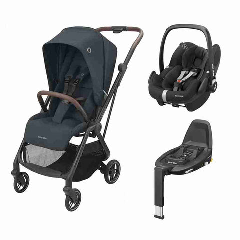 Maxi Cosi Leona 2 Travel System with Maxi Cosi Pebble Pro Car Seat and FamilyFix 3 Base-Travel Systems-Maxi Cosi-Essential Graphite-www.hellomom.co.za