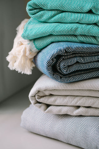 Herringbone Turkish Blanket Sand-Bedding-The Cotton Company-www.hellomom.co.za