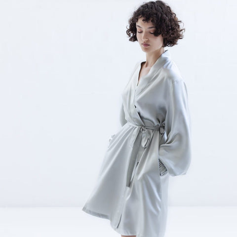 Pure Silk Robe-Robes-The Silk Lady-Dove Grey-Small/Medium-www.hellomom.co.za