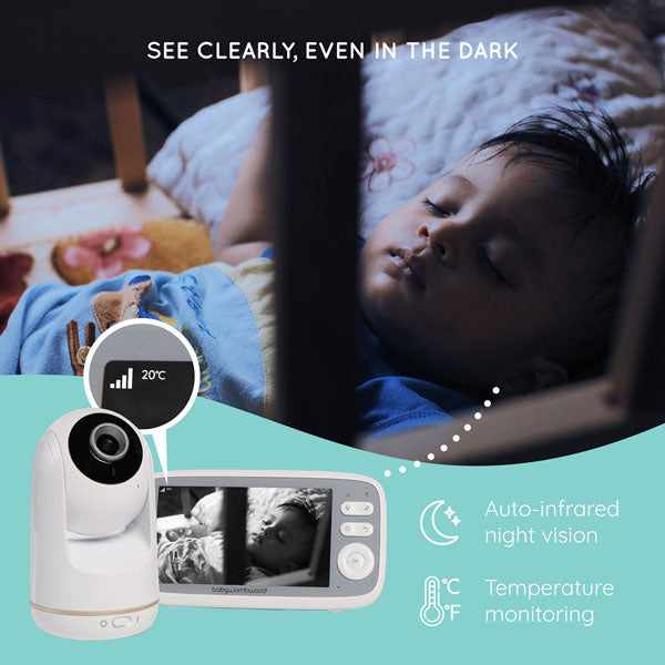 BabyWombWorld 5.1″ Premium Rotating Video Baby Monitor with Audio and Night Vision-Baby Monitors-Baby Womb World-www.hellomom.co.za