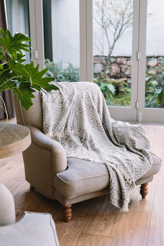 Motif Turkish Blanket Dark Grey-Blankets-The Cotton Company-www.hellomom.co.za