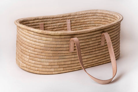 Moses Basket TIMELESS - Nude Leather handles-Moses Basket-Ko-coon-www.hellomom.co.za