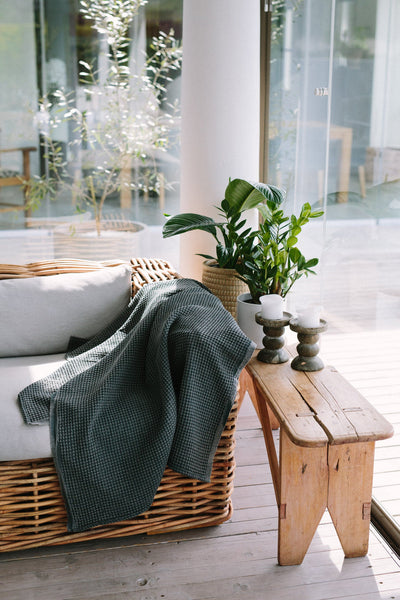 Waffle Weave Turkish Towel - various colours-Towels-The Cotton Company-Slate-www.hellomom.co.za