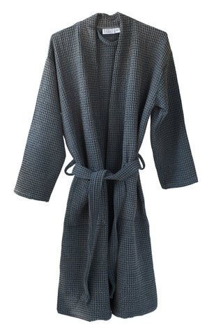 Waffle Weave Robe in Slate-Robes-The Cotton Company-S/M-www.hellomom.co.za