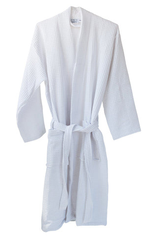 Waffle Weave Robe in White-Robes-The Cotton Company-S/M-www.hellomom.co.za