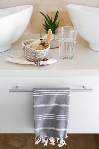 Elim Turkish Hand Towel - Various Colours-Towels-The Cotton Company-Dark Grey-www.hellomom.co.za